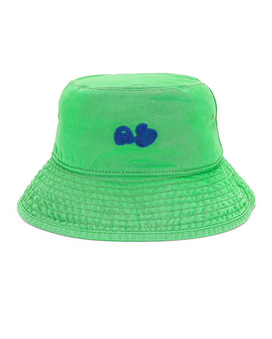 Image 1 of Acne Studios Logo Bucket Hat in Green