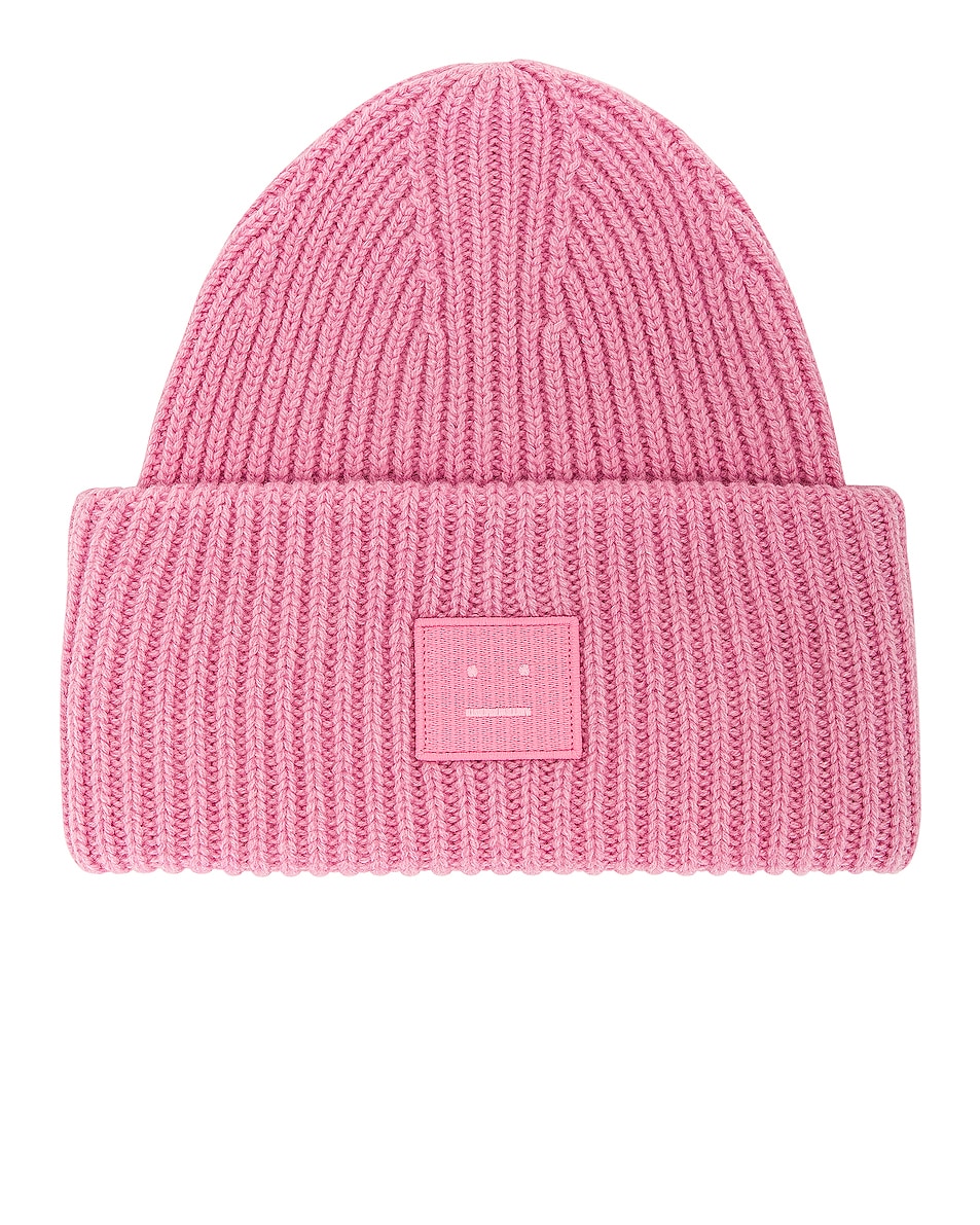 Image 1 of Acne Studios Face Beanie in Bubble Pink
