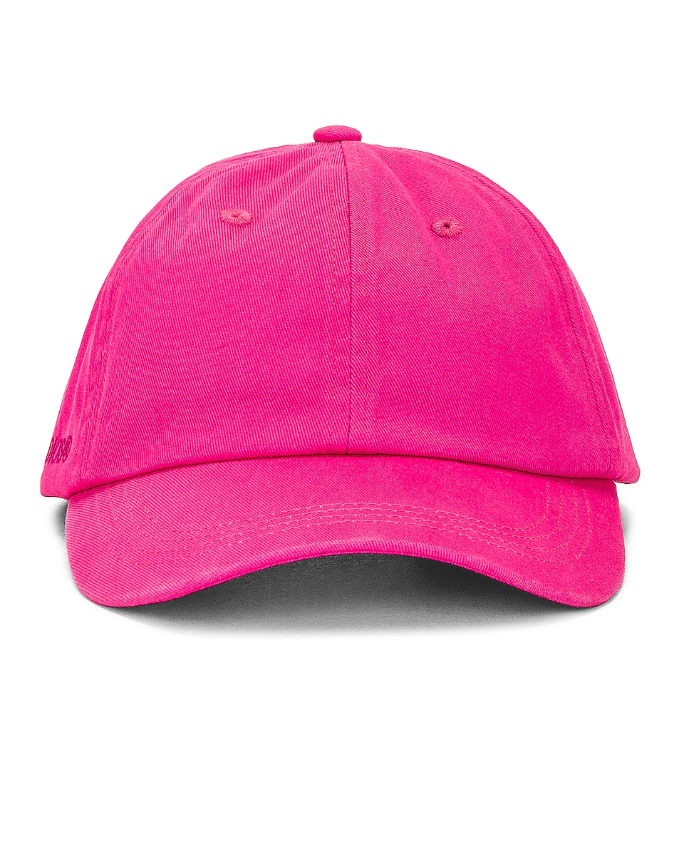 Image 1 of Acne Studios Baseball Hat in Neon Pink