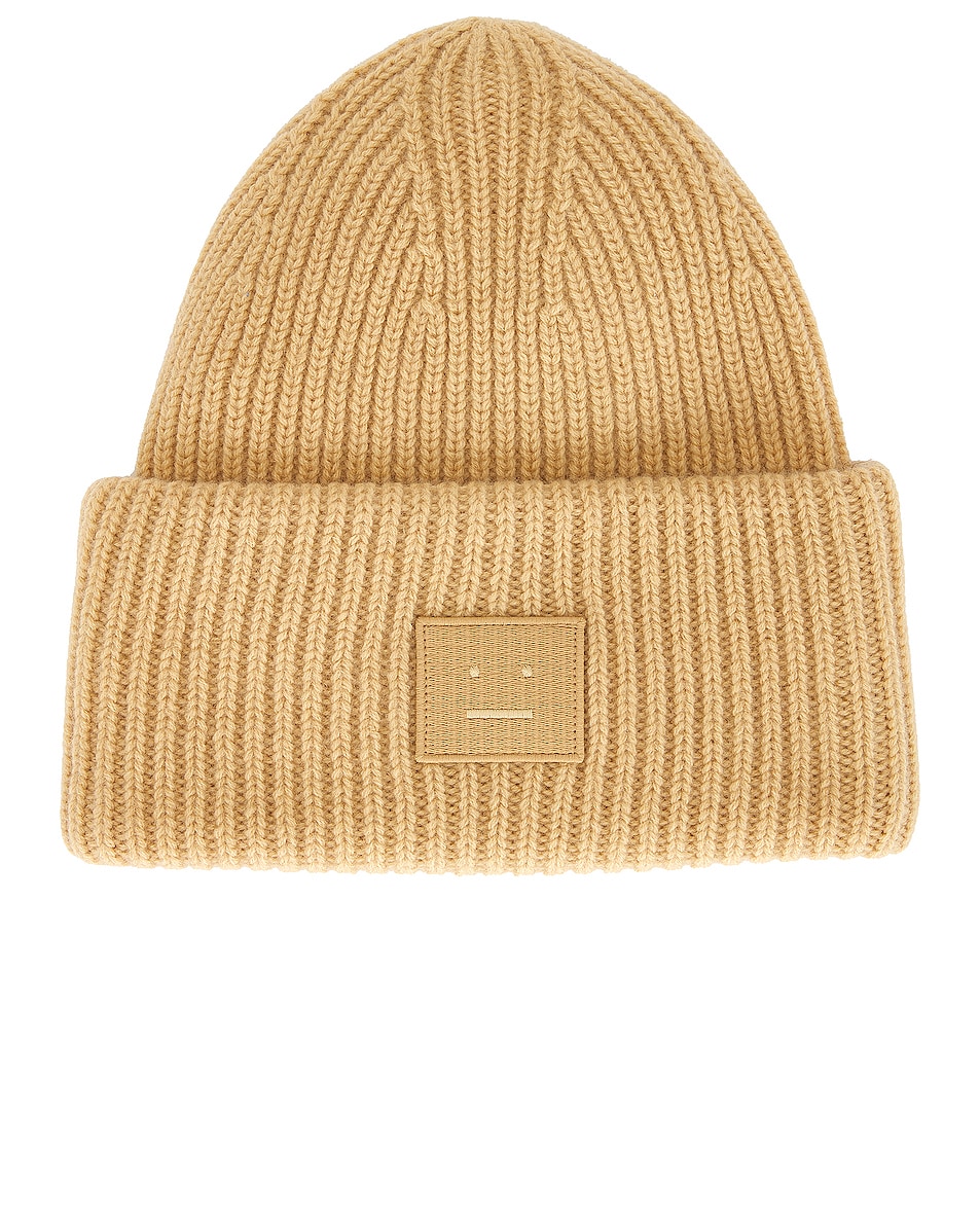 Acne Studios Face Beanie in Biscuit Beige | FWRD