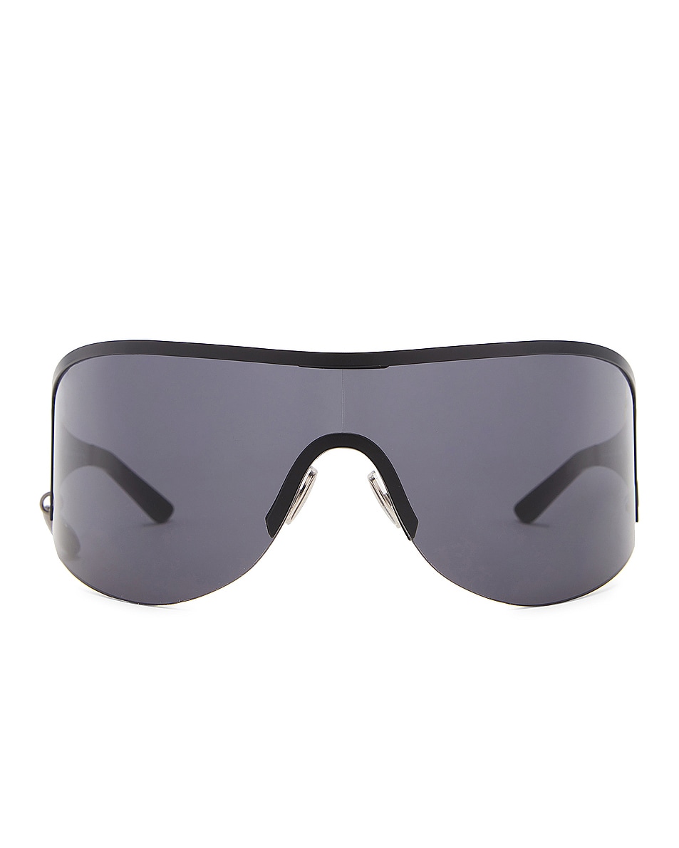 Image 1 of Acne Studios Rounded Shield Sunglasses in Black
