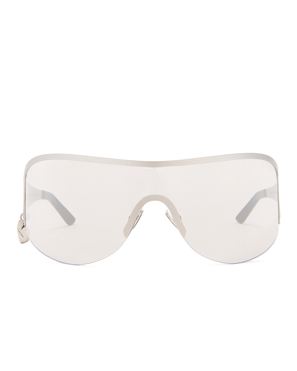 Image 1 of Acne Studios Rounded Shield Sunglasses in Silver & Transparent