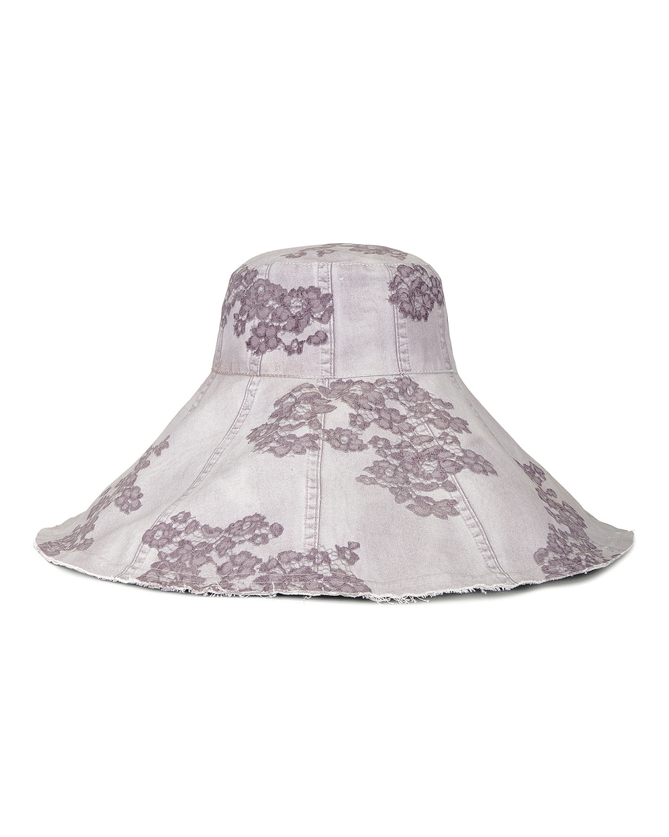 Image 1 of Acne Studios Holtz Lace Camo Sun Hat in Faded Purple