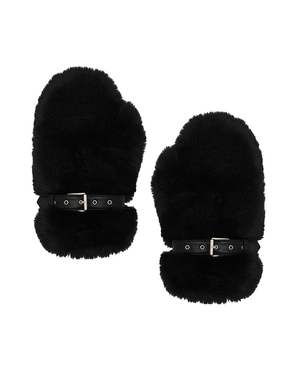 Image 1 of Acne Studios Alion Fur Gloves in Black