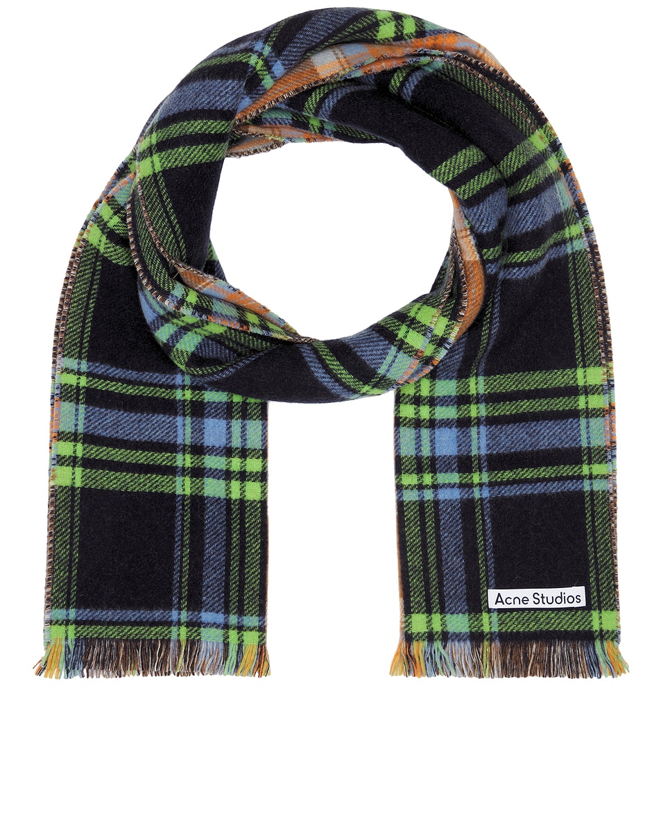 Image 1 of Acne Studios Vorata Scarf in Blue, Green, & Orange