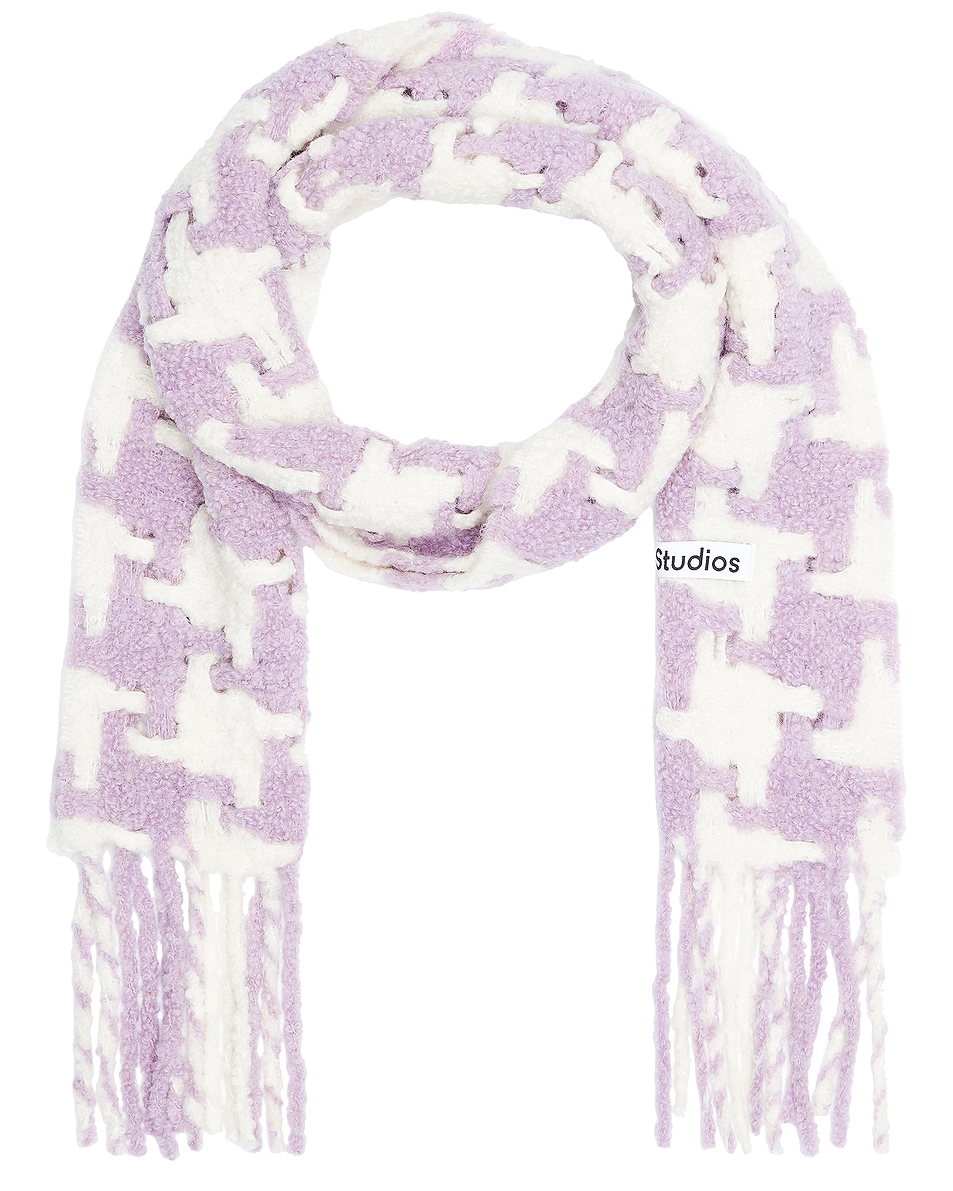 Image 1 of Acne Studios Vadik Scarf in Lilac & White