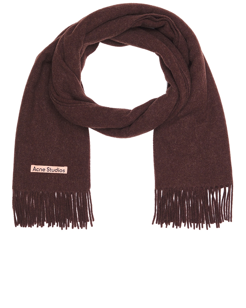 Image 1 of Acne Studios Classic Fringed Scarf in Brown Melange