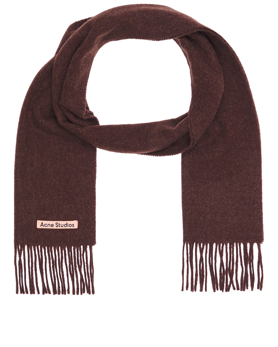 Image 1 of Acne Studios Canada Skinny Scarf in Brown Melange