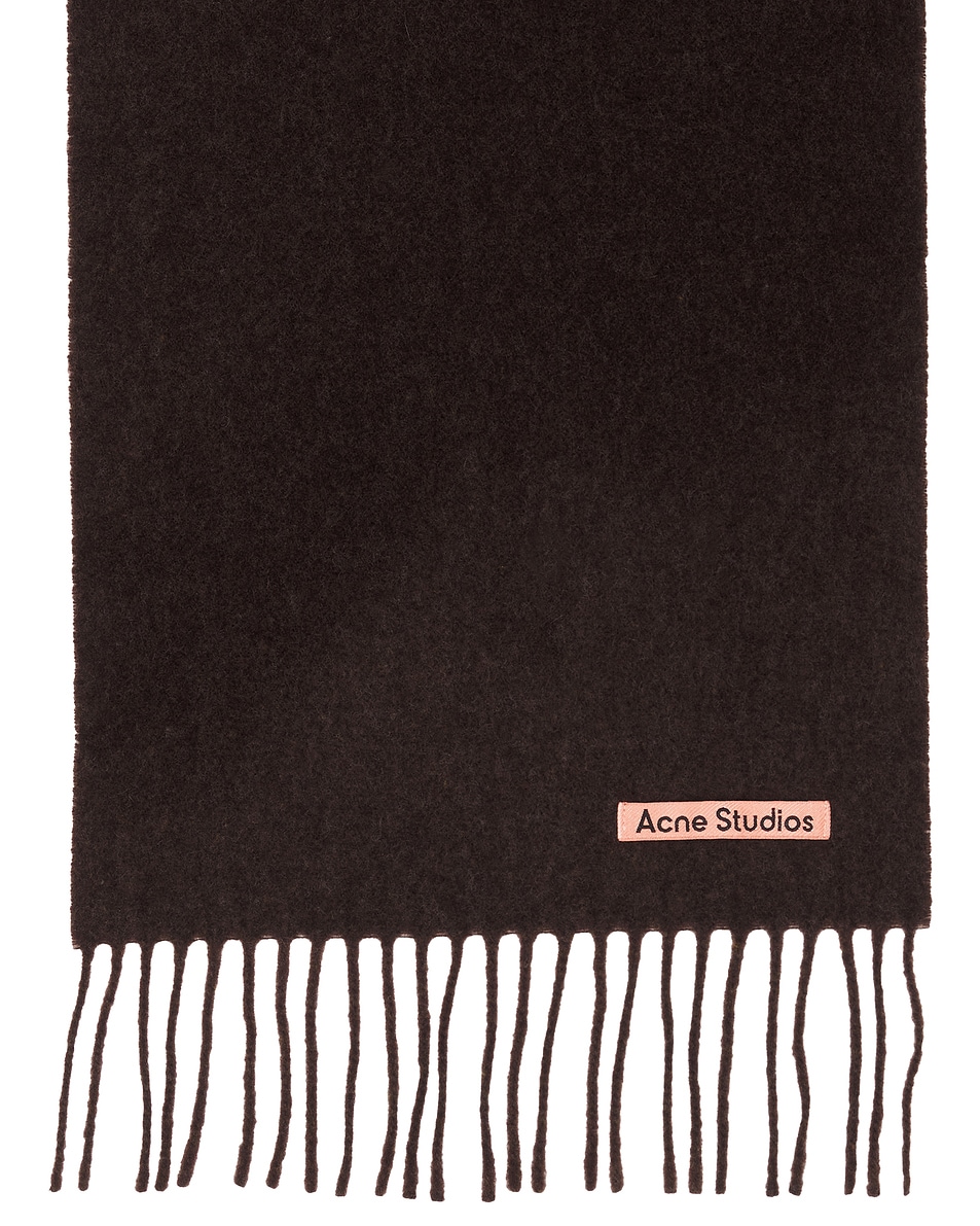 Image 3 of Acne Studios Canada Skinny Scarf in Brown Melange