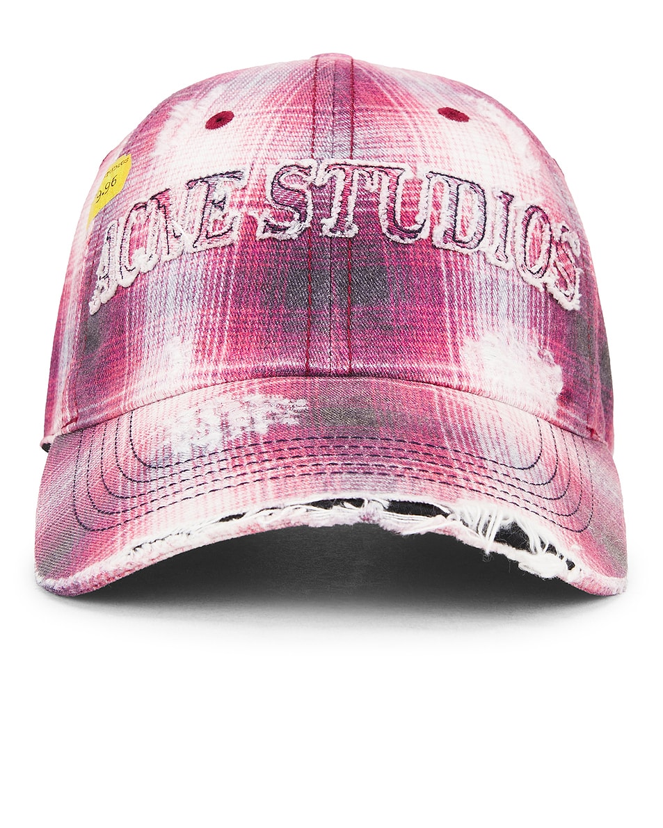 Image 1 of Acne Studios Baseball Hat in Red & Blue