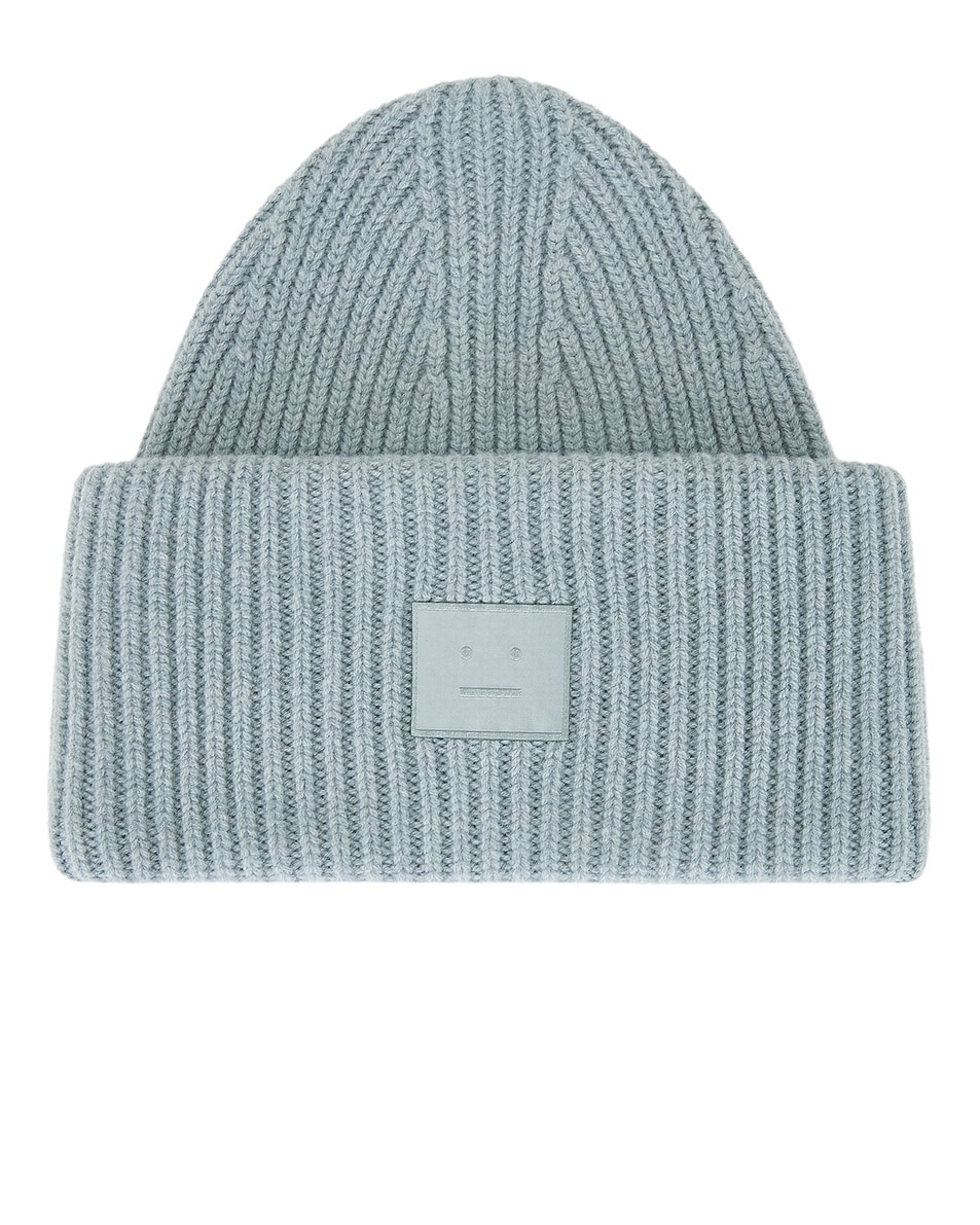 Image 1 of Acne Studios Pansy Face Beanie in Dusty Blue