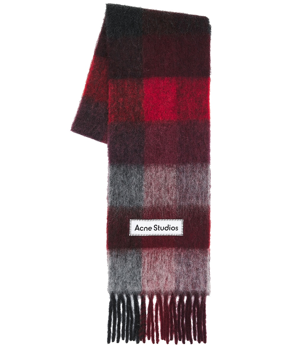 Image 1 of Acne Studios Vally Scarf in Red & Black