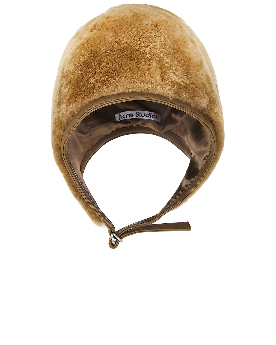 Image 1 of Acne Studios Belmer Silky Fur Hat in Ginger Brown