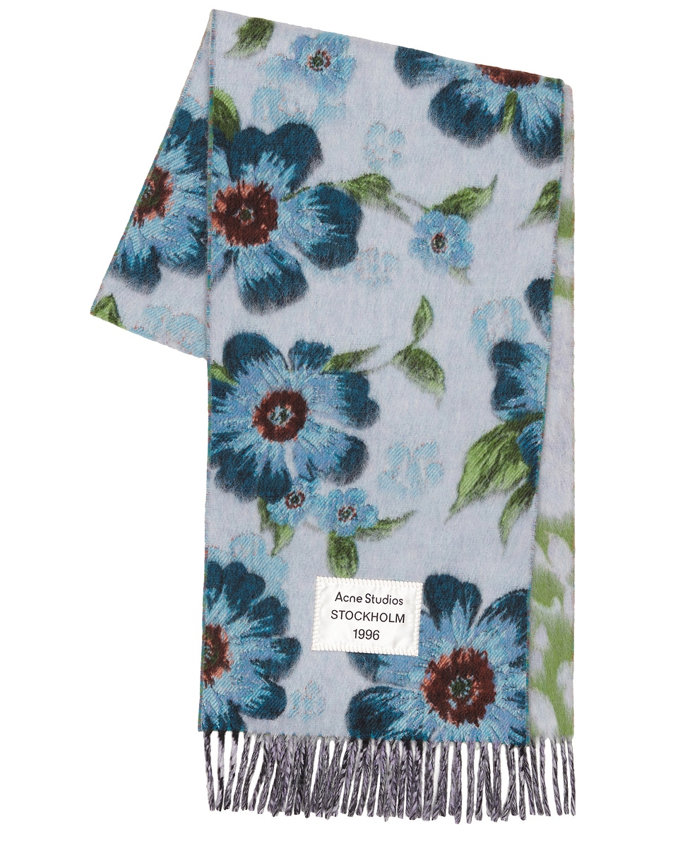 Image 1 of Acne Studios Flower Scarf in Blue