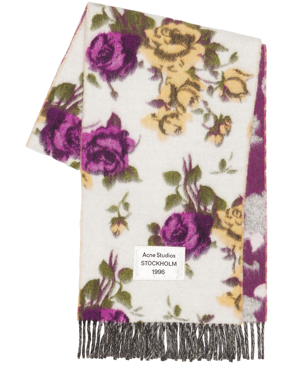 Image 1 of Acne Studios Flower Scarf in White