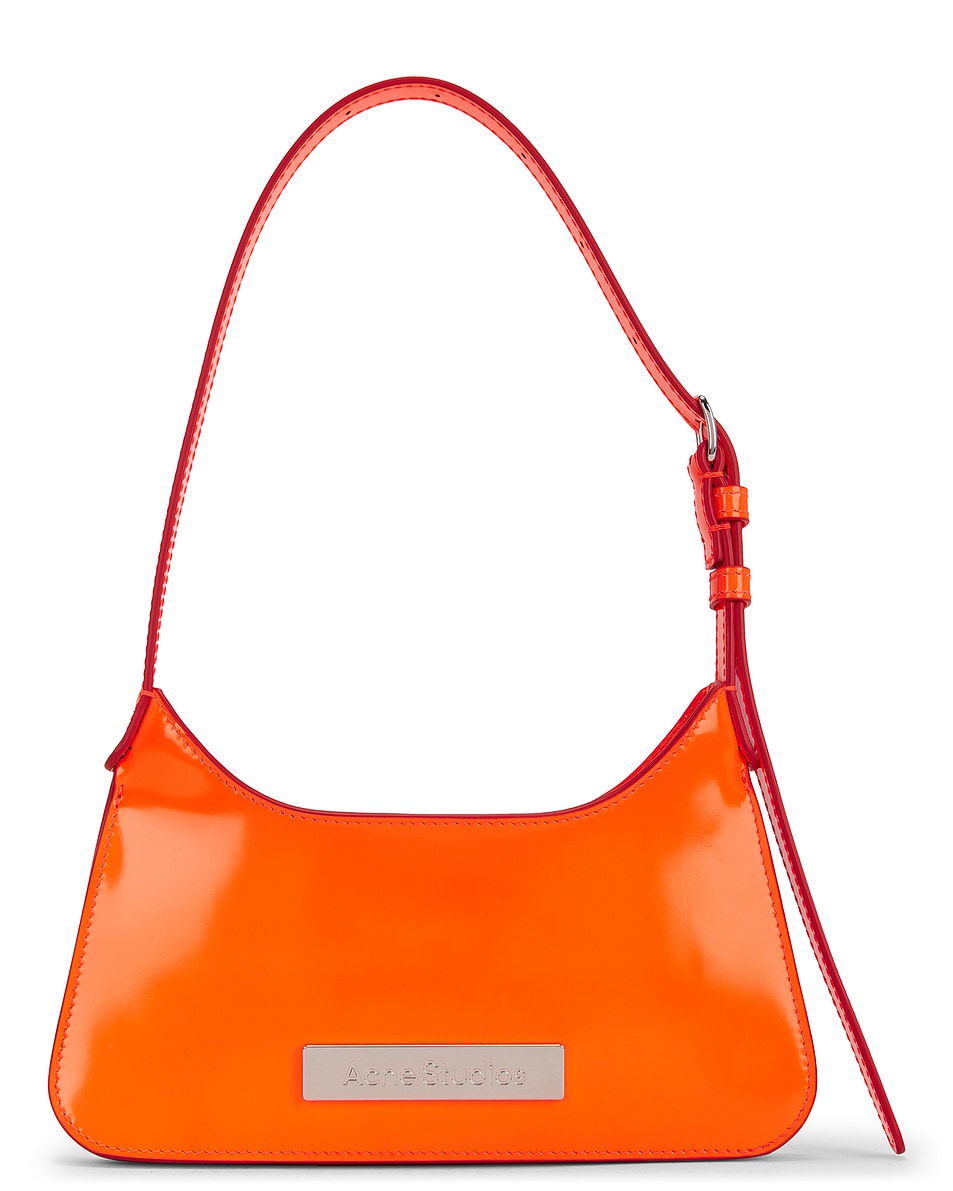 Image 1 of Acne Studios Platt Abrasivato Micro Bag in Neon Red