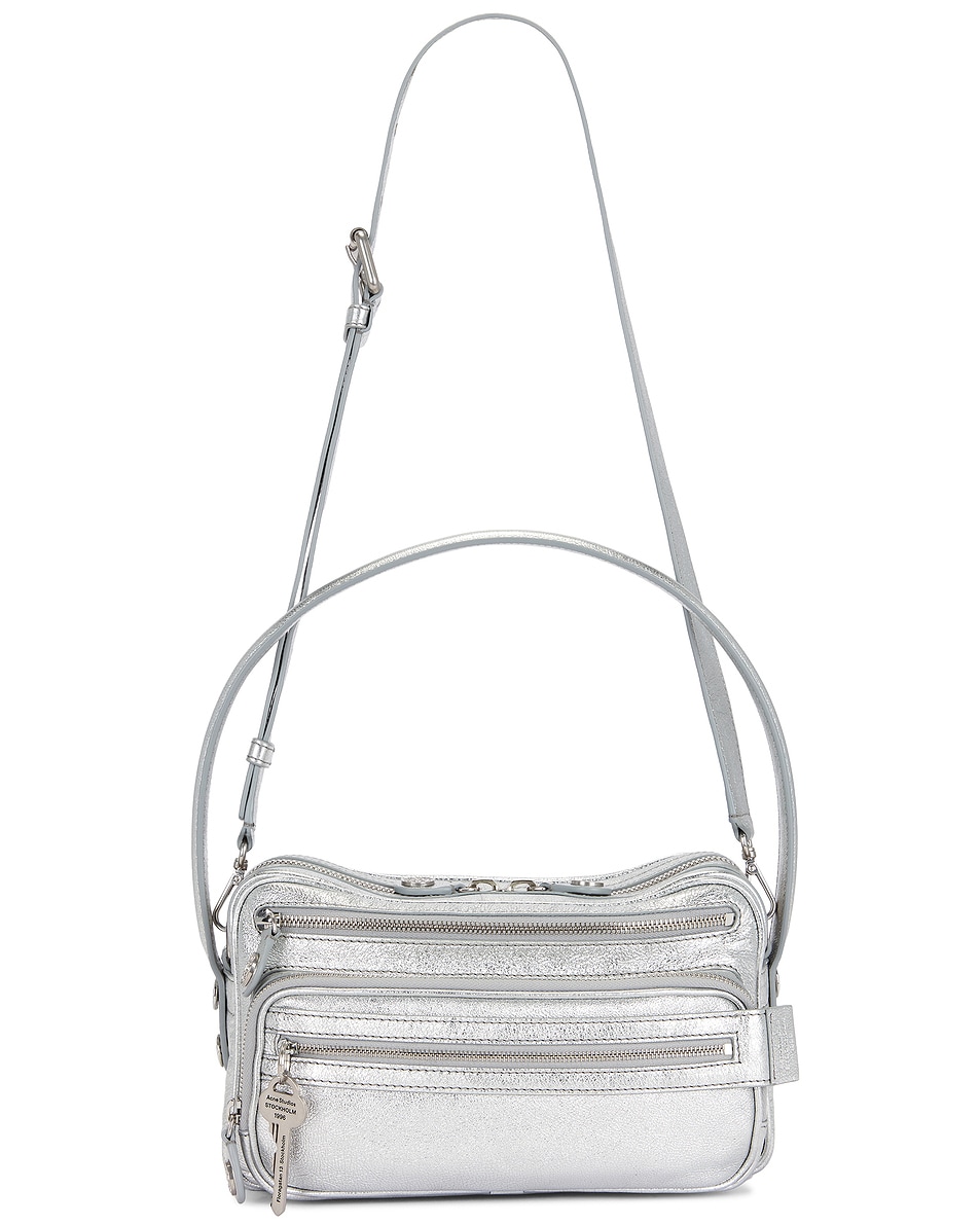 Image 1 of Acne Studios Camero Party Grainy Metallic Bag in Silver