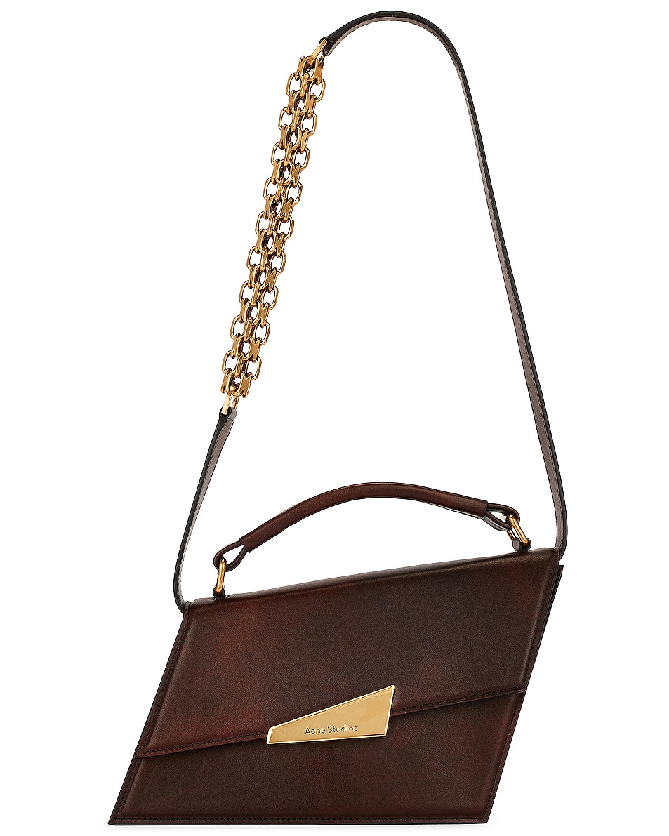 Image 1 of Acne Studios Distortion Mini Handle Bag in Dark Brown