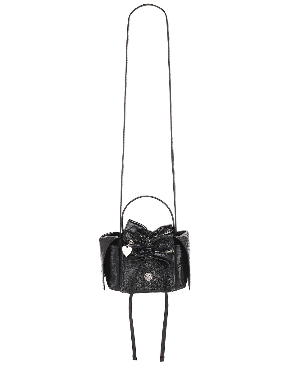 Image 1 of Acne Studios Multipocket Patent Crinkled Bag in Black