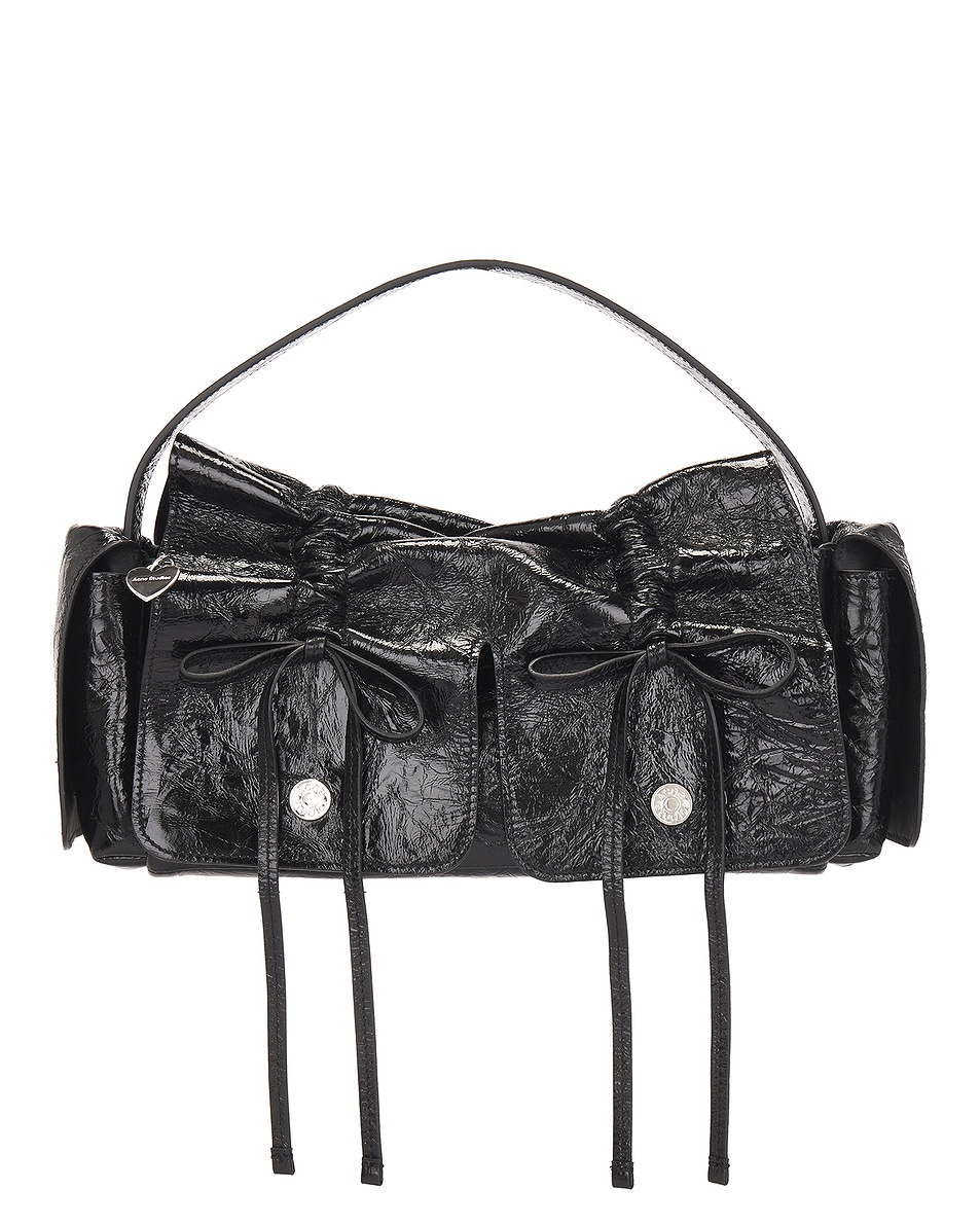 Image 1 of Acne Studios Multipocket Mini Patent Crinkled Bag in Black