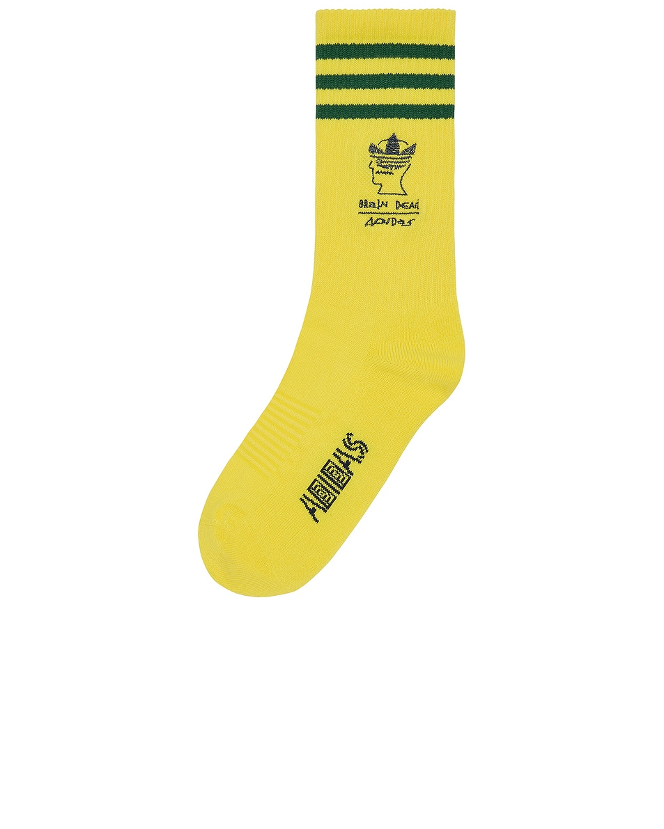 Image 1 of adidas Originals x Brain Dead Tube Socks in Bright Yellow, Amazon Green, & Collegiate Navy