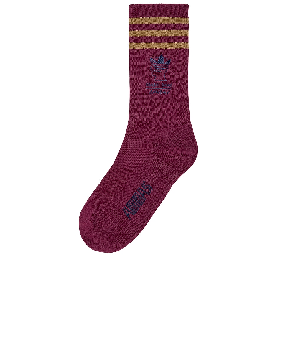 Image 1 of adidas Originals x Brain Dead Tube Socks in Amazon Red, Brown Desert, & Collegiate Navy