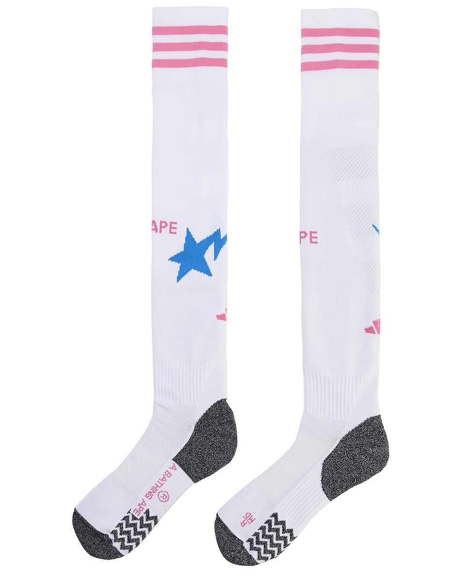 Image 1 of adidas Originals x Bape Knee Socks in White