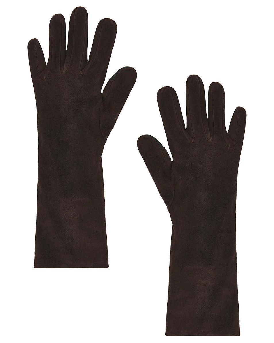 Image 1 of AGNELLE Celia Suede Gloves in Moka