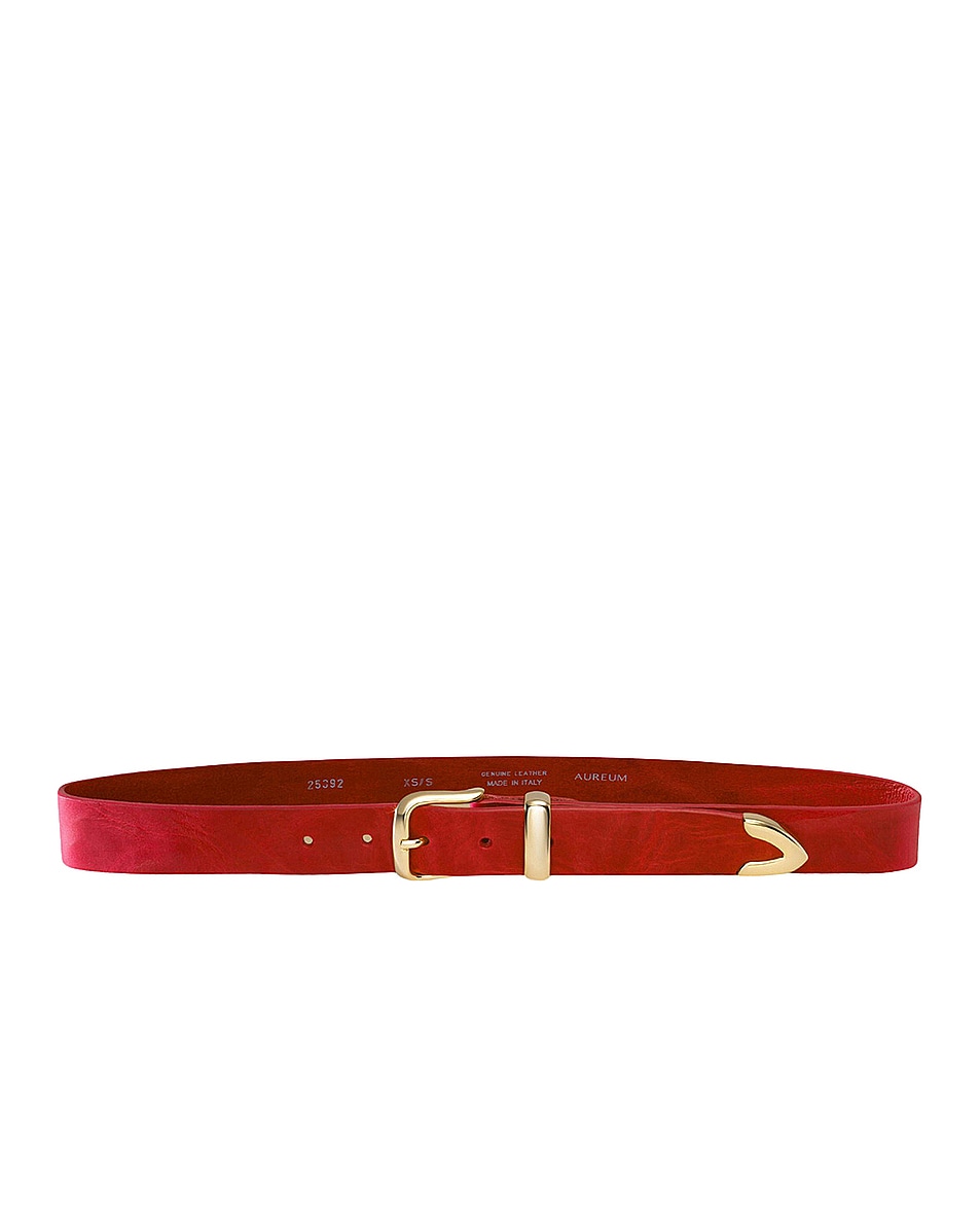 Image 1 of AUREUM Gold Tip Belt in Cardinal