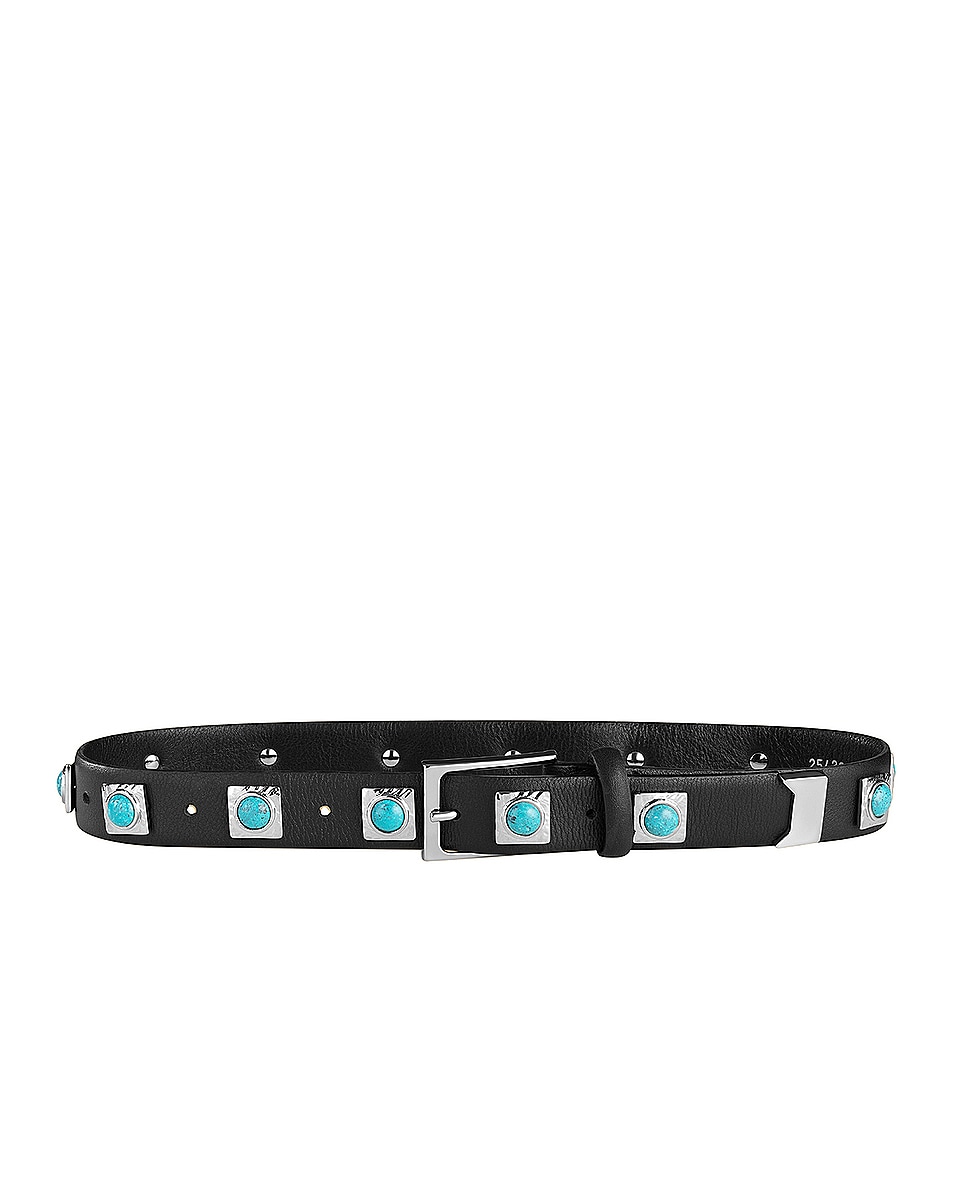 Image 1 of AUREUM Studded Belt in Silver & Turquoise
