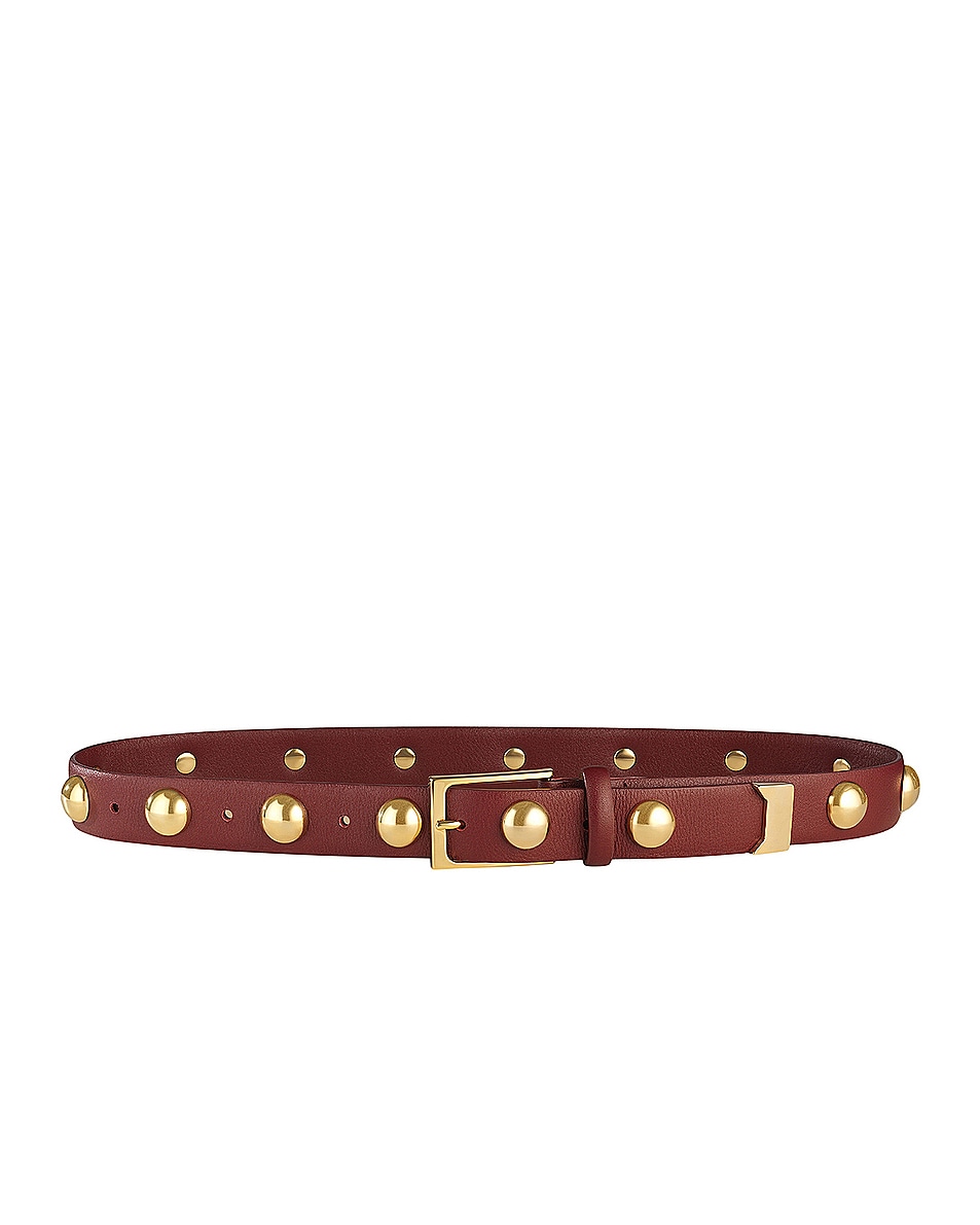 Image 1 of AUREUM Studded Belt in Red & Gold