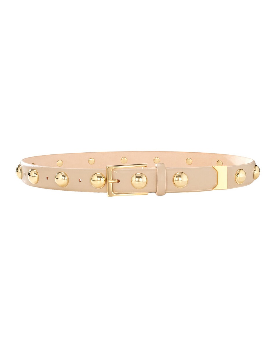 Image 1 of AUREUM Studded Belt in Beige & Gold