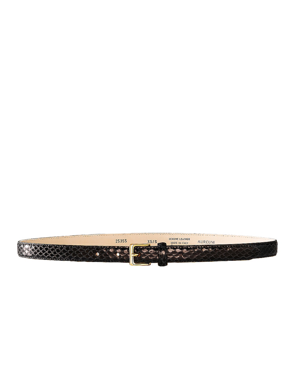 Image 1 of AUREUM Black Snake Embossed Belt in Black