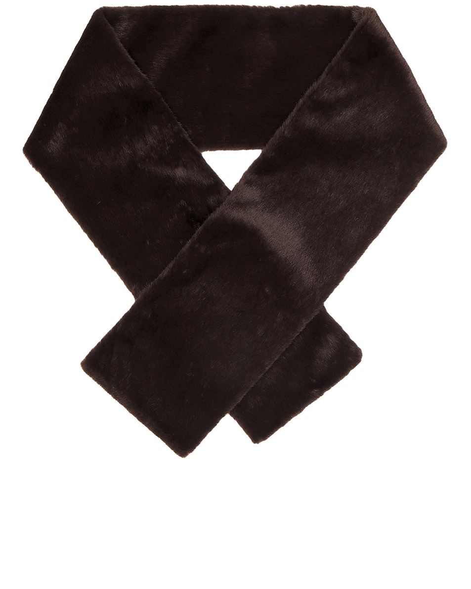 Image 1 of AEXAE Faux Fur Scarf in Brown