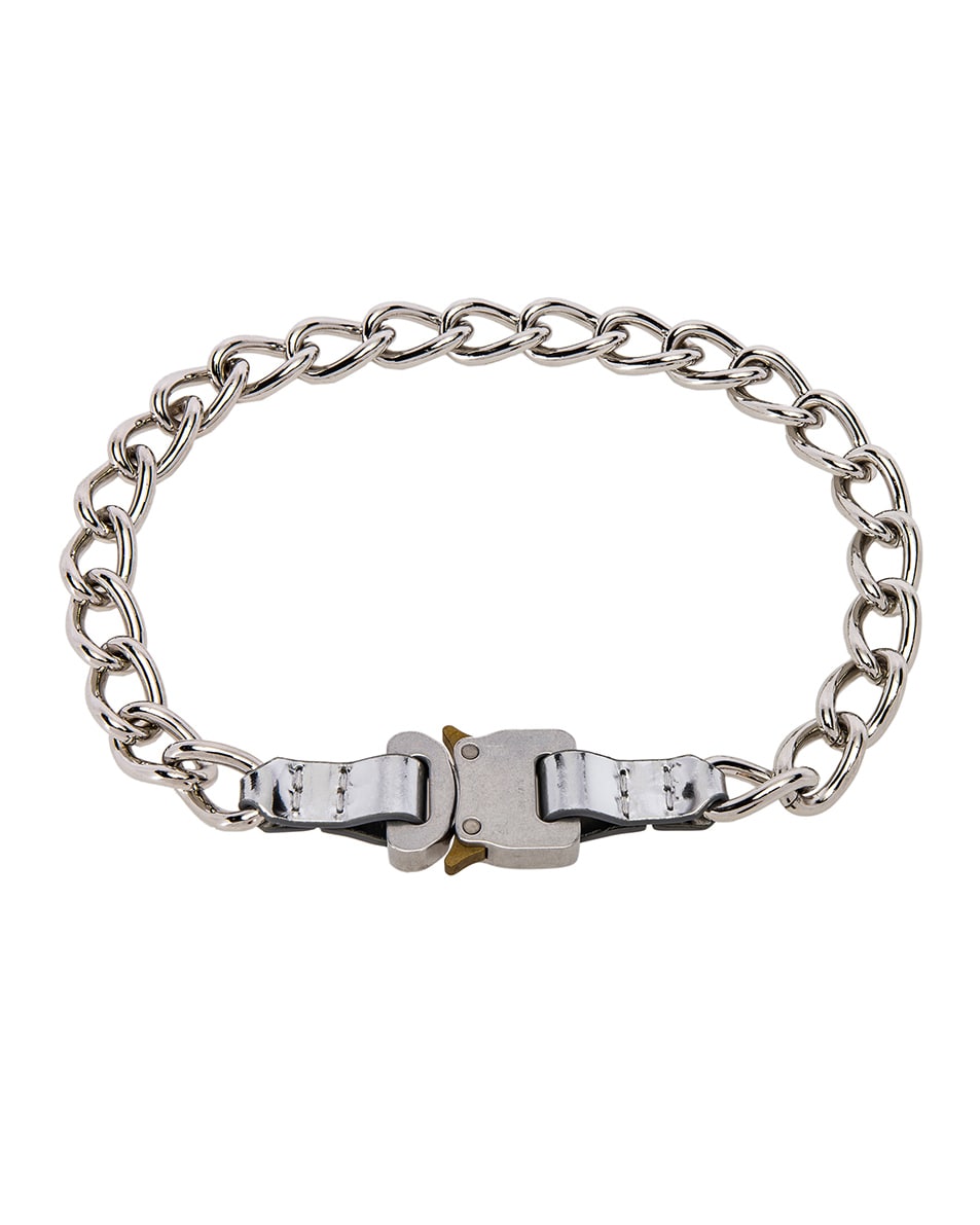 Image 1 of 1017 ALYX 9SM Chain Necklace With Leather Details in Silver