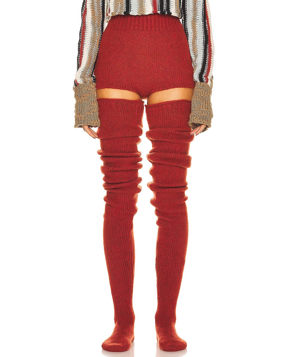 Image 1 of Aisling Camps Thigh High Socks in Rust
