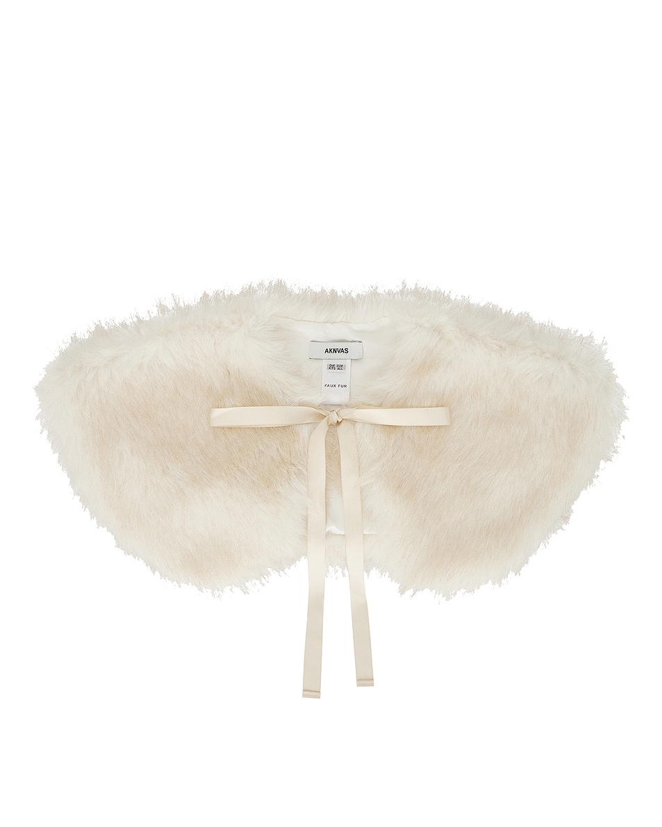 Image 1 of AKNVAS Faux Fur Collar in White