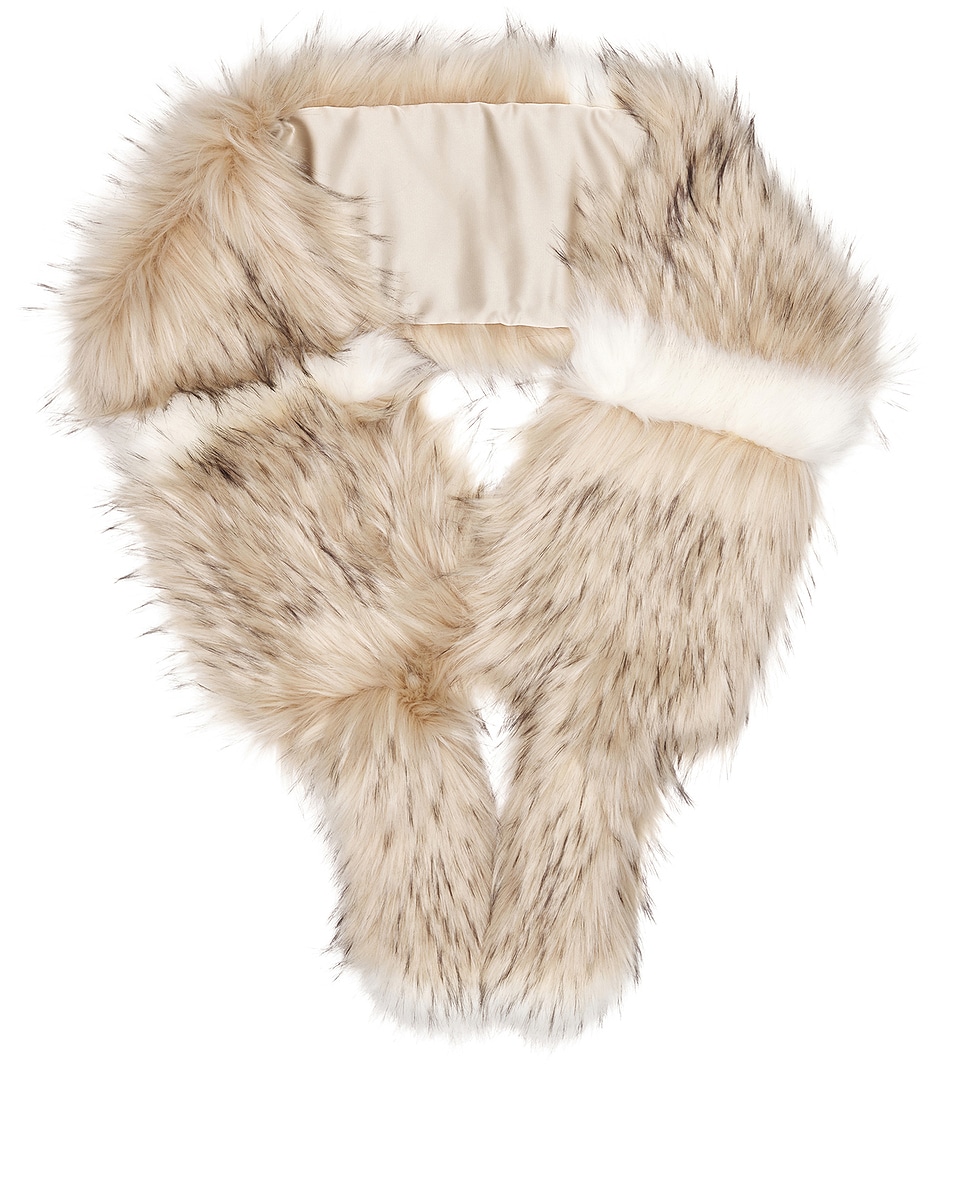Image 1 of AKNVAS Faux Fur Cream Boa in Creme