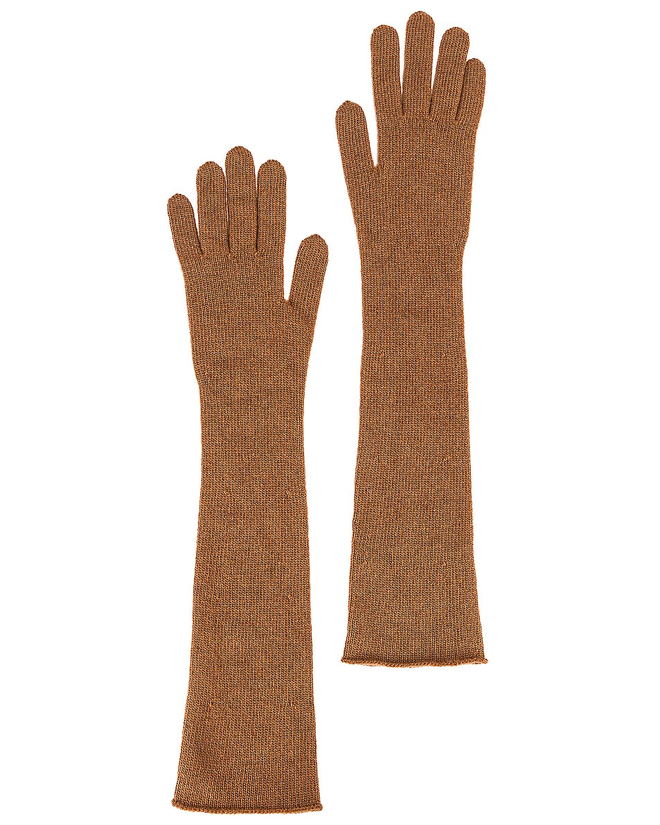 Image 1 of ALBERTA FERRETTI Wool Gloves in Brown