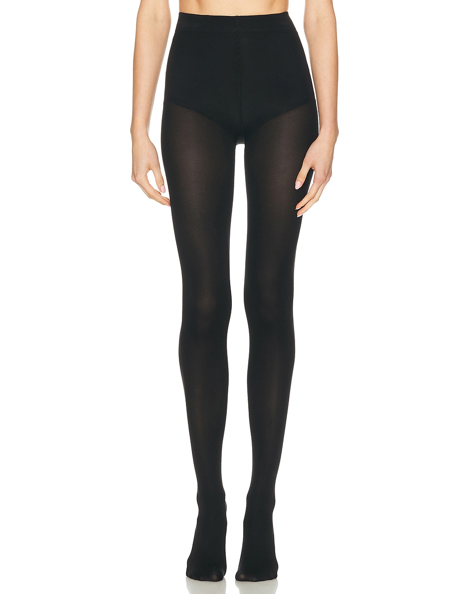 Image 1 of ALAÏA High Waisted Tights in Noir Alaia