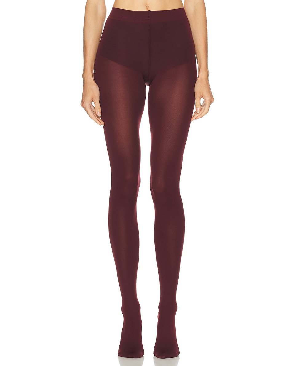 Image 1 of ALAÏA High Waisted Tights in Burgundy