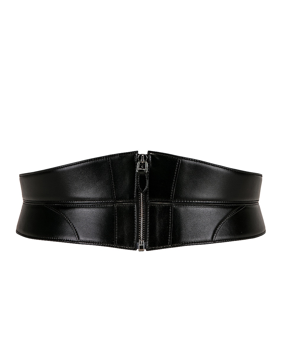 Image 1 of ALAÏA Small Zip Bustier Belt in Noir