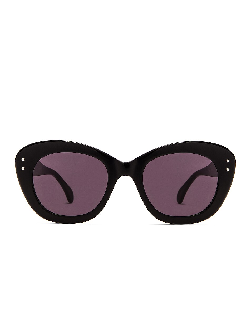Image 1 of ALAÏA Cat Eye Stud Sunglasses in Shiny Black