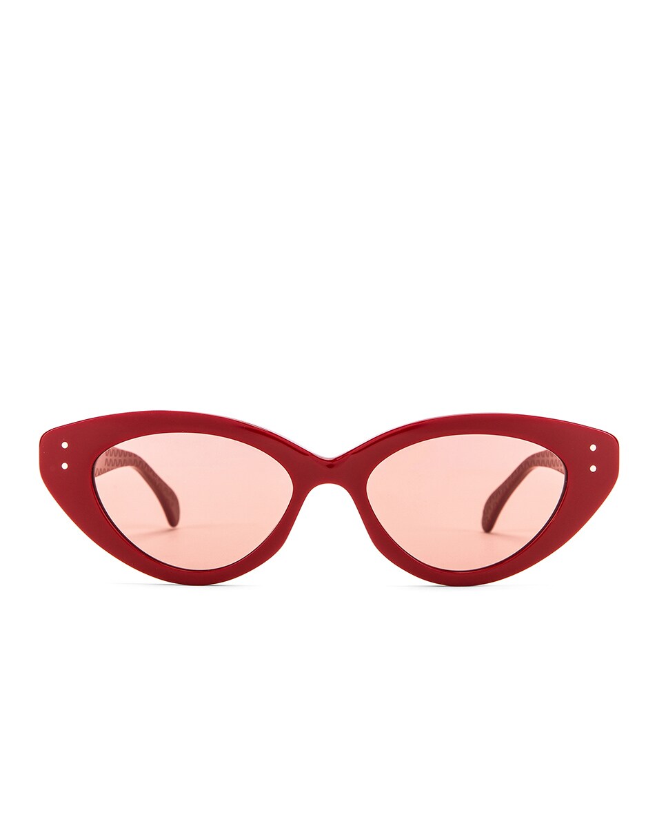 Image 1 of ALAÏA Cat Eye Sunglasses in Shiny Red & Nude