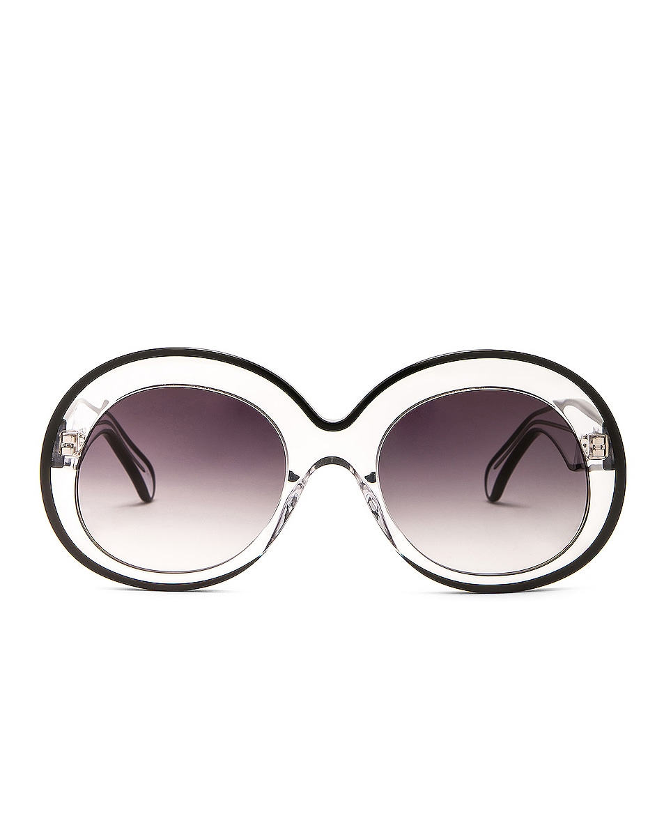 Image 1 of ALAÏA Oversized Round Sunglasses in Crystal & Black
