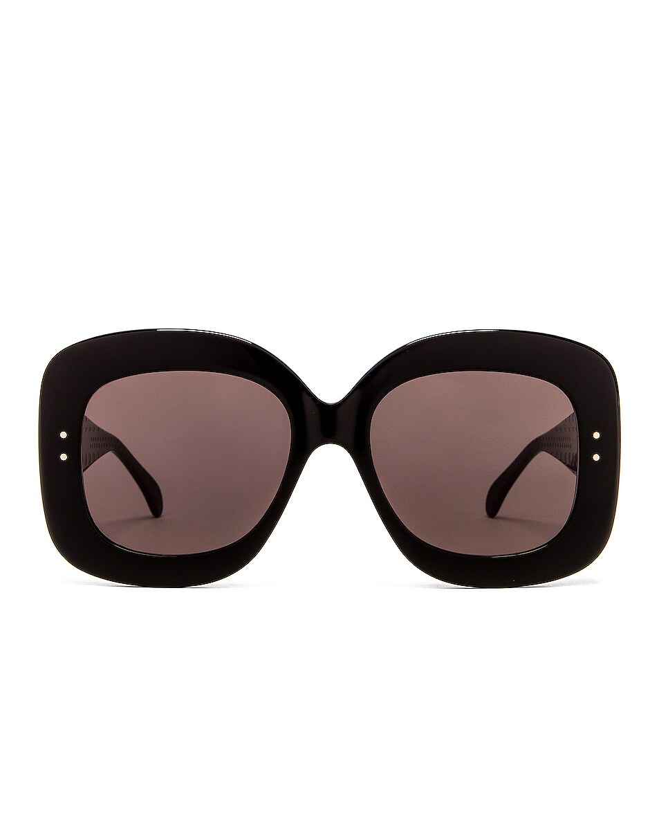 Image 1 of ALAÏA Acetate Soft Square Sunglasses in Shiny Black