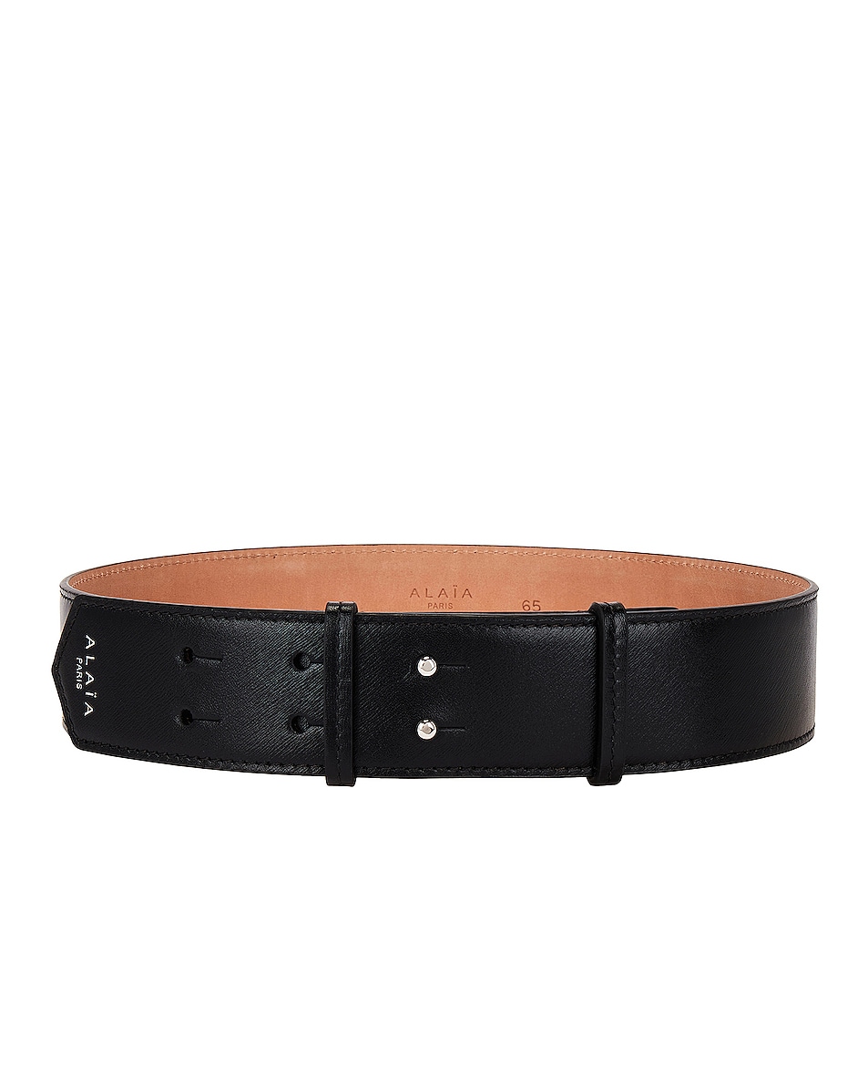 Image 1 of ALAÏA Leather Belt in Noir