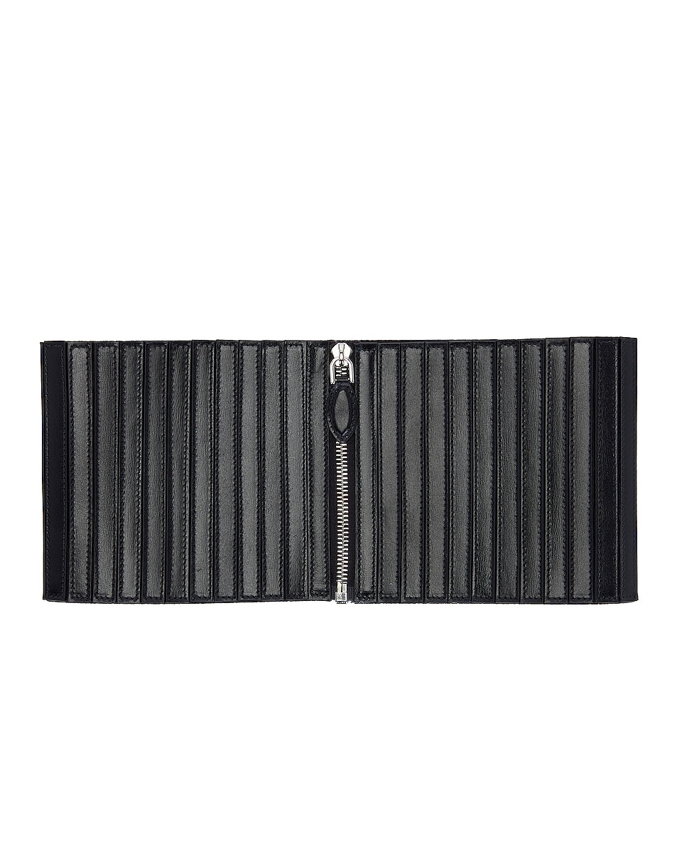 Image 1 of ALAÏA Striped Corset Belt in Noir