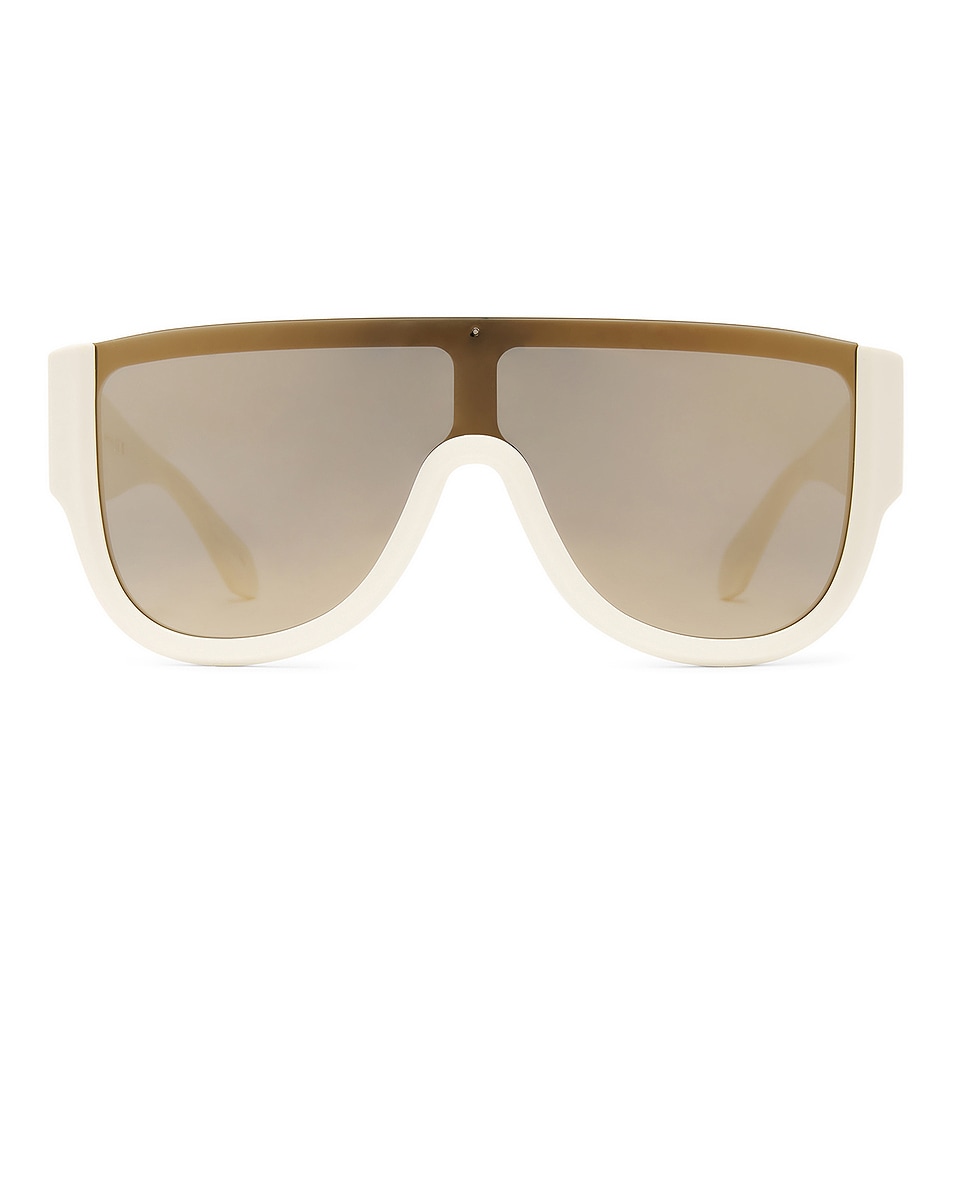 Image 1 of ALAÏA Shield Sunglasses in White & Gold