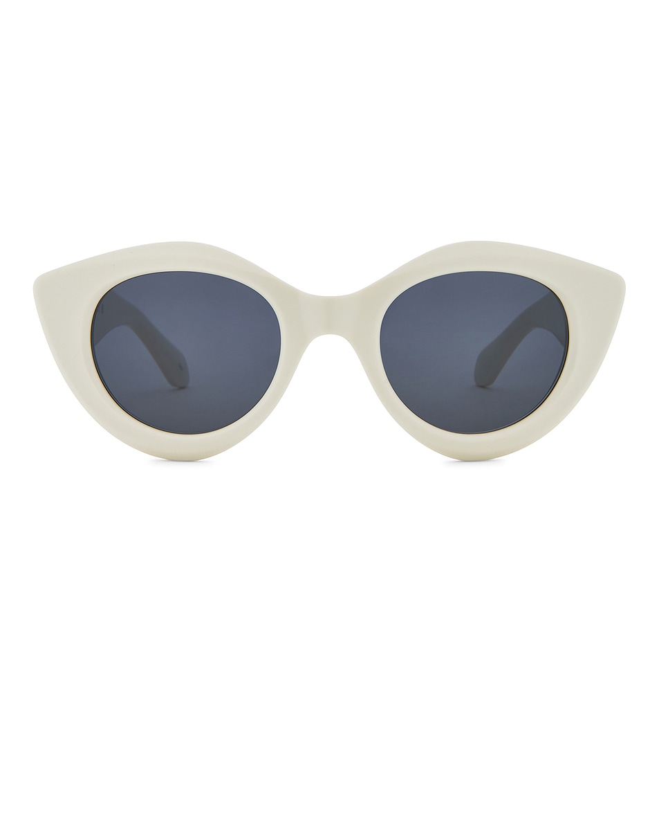 Image 1 of ALAÏA Round Sunglasses in White & Grey